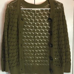 Old Navy hunter green lace sweater